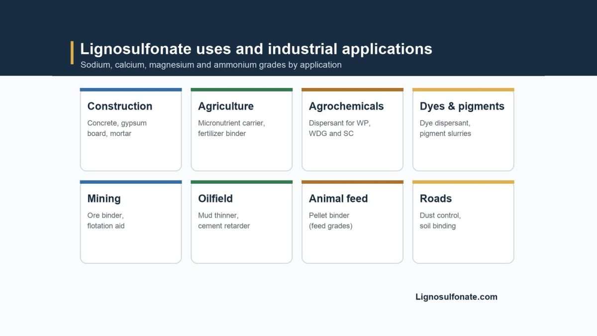 Lignosulfonate uses by industry